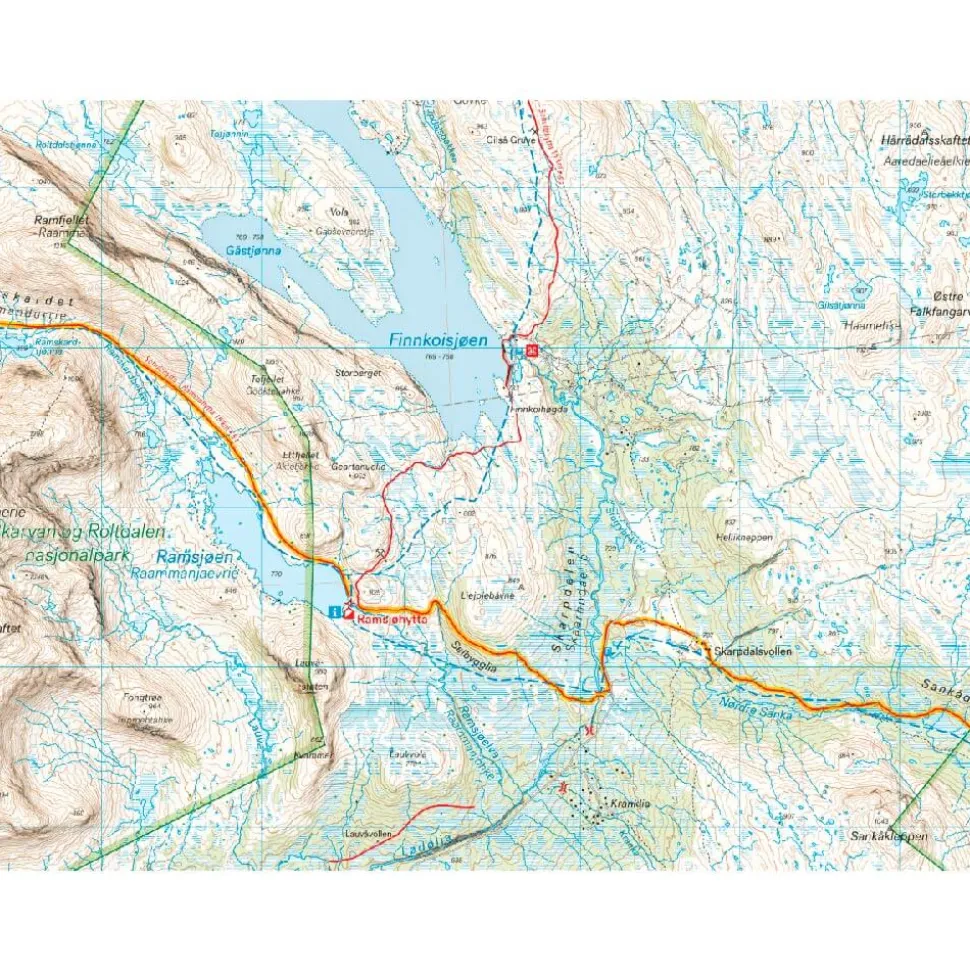 Turkart Norge pa tversturen (Stjørdal-Sylan)